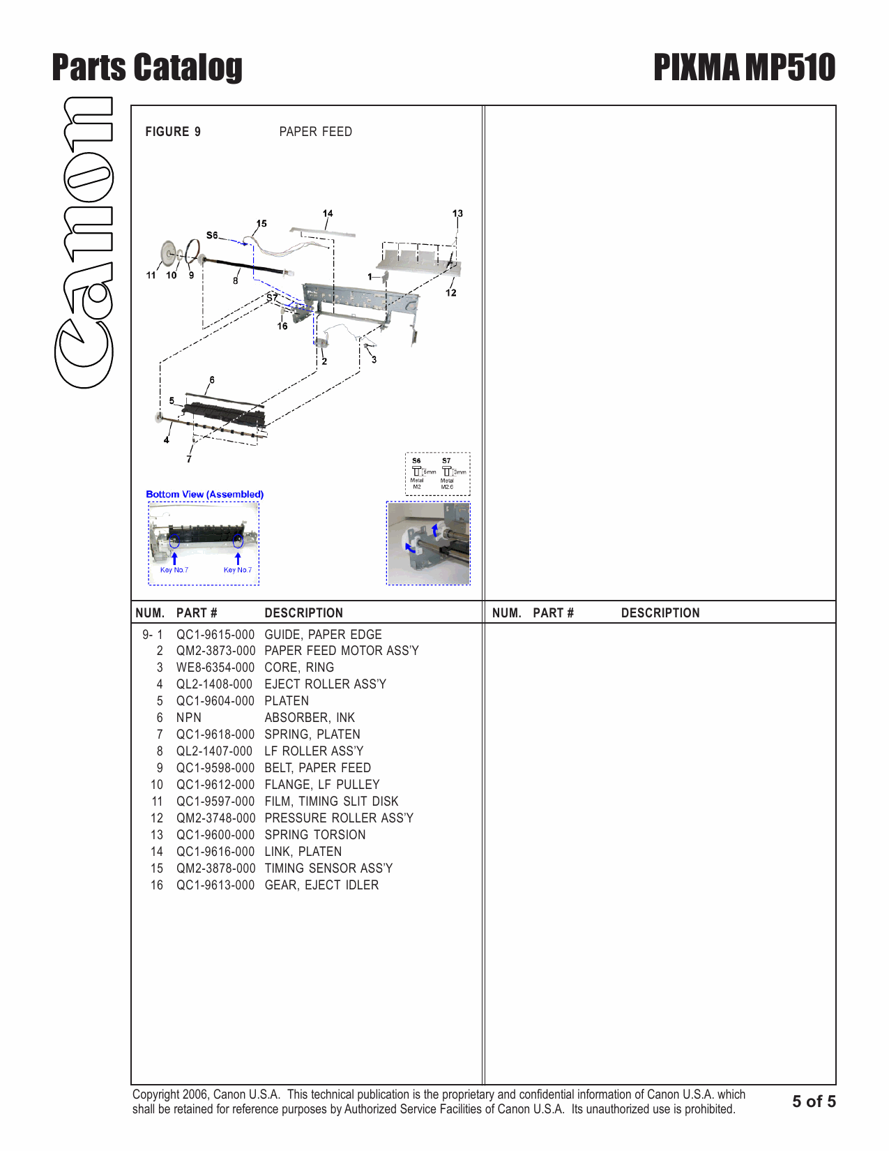 Canon PIXMA MP510 Parts Catalog Manual-6